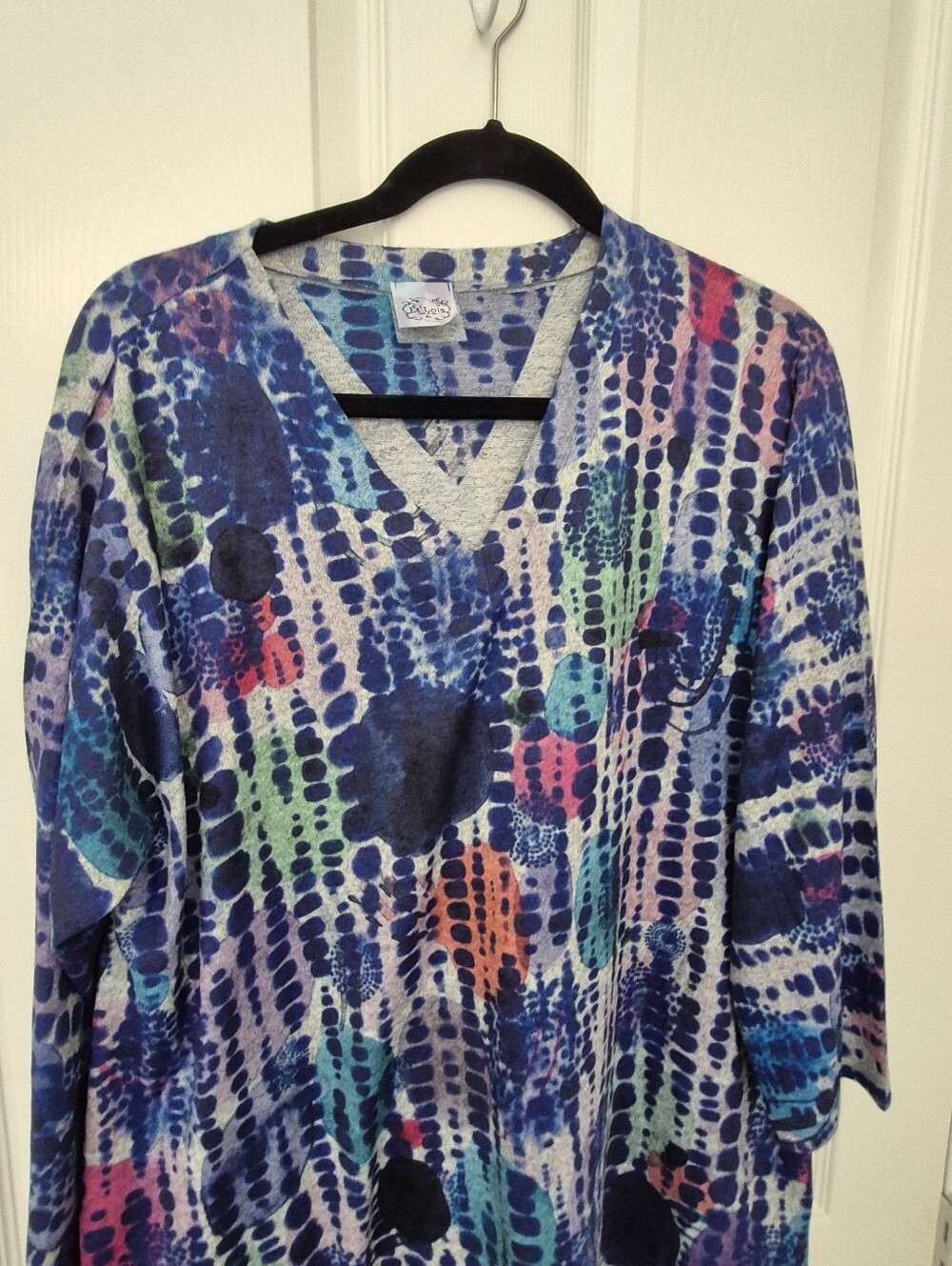Et Lois Vibrant Multi-Color V-Neck Tunic XL